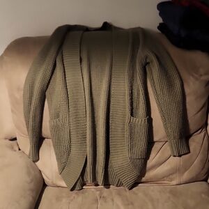 MEROKEETY Olive Green Women's Sweater